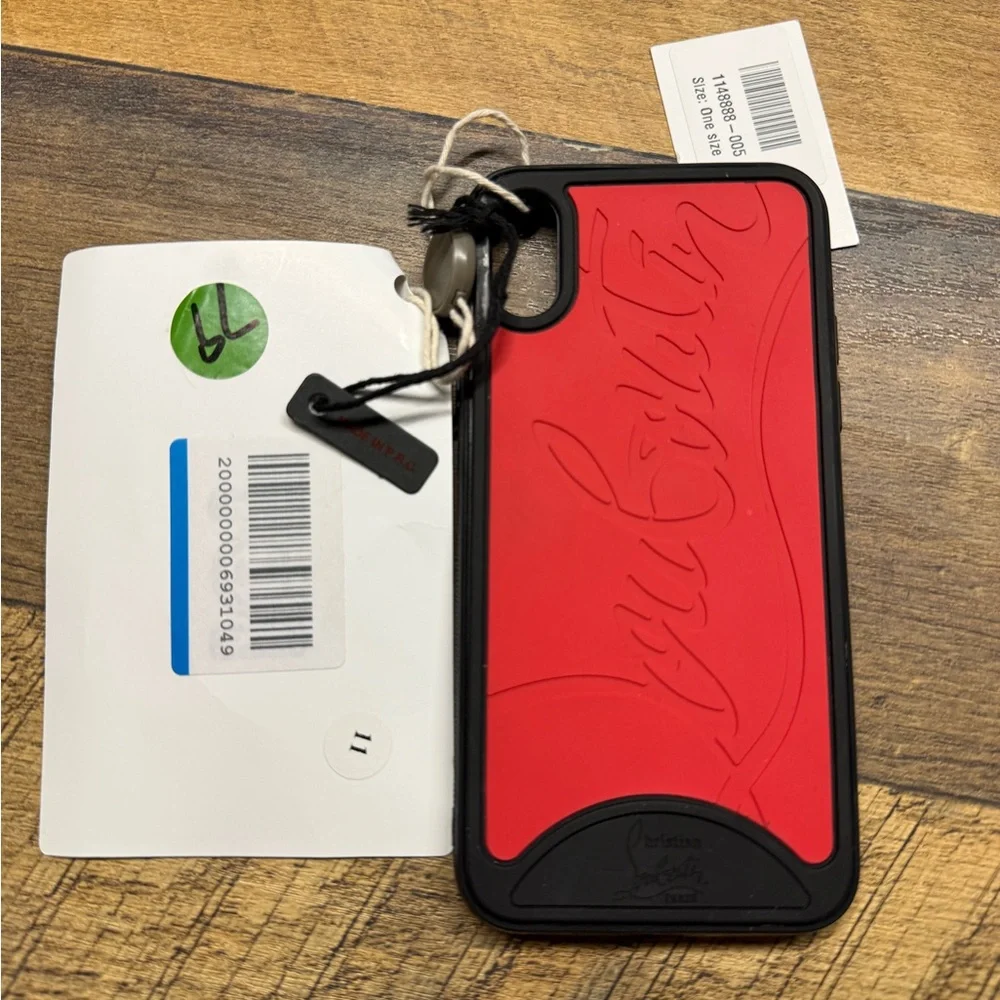 Christian Louboutin Red Logo iPhone X/XS Case NWT Black Rubber Luxury